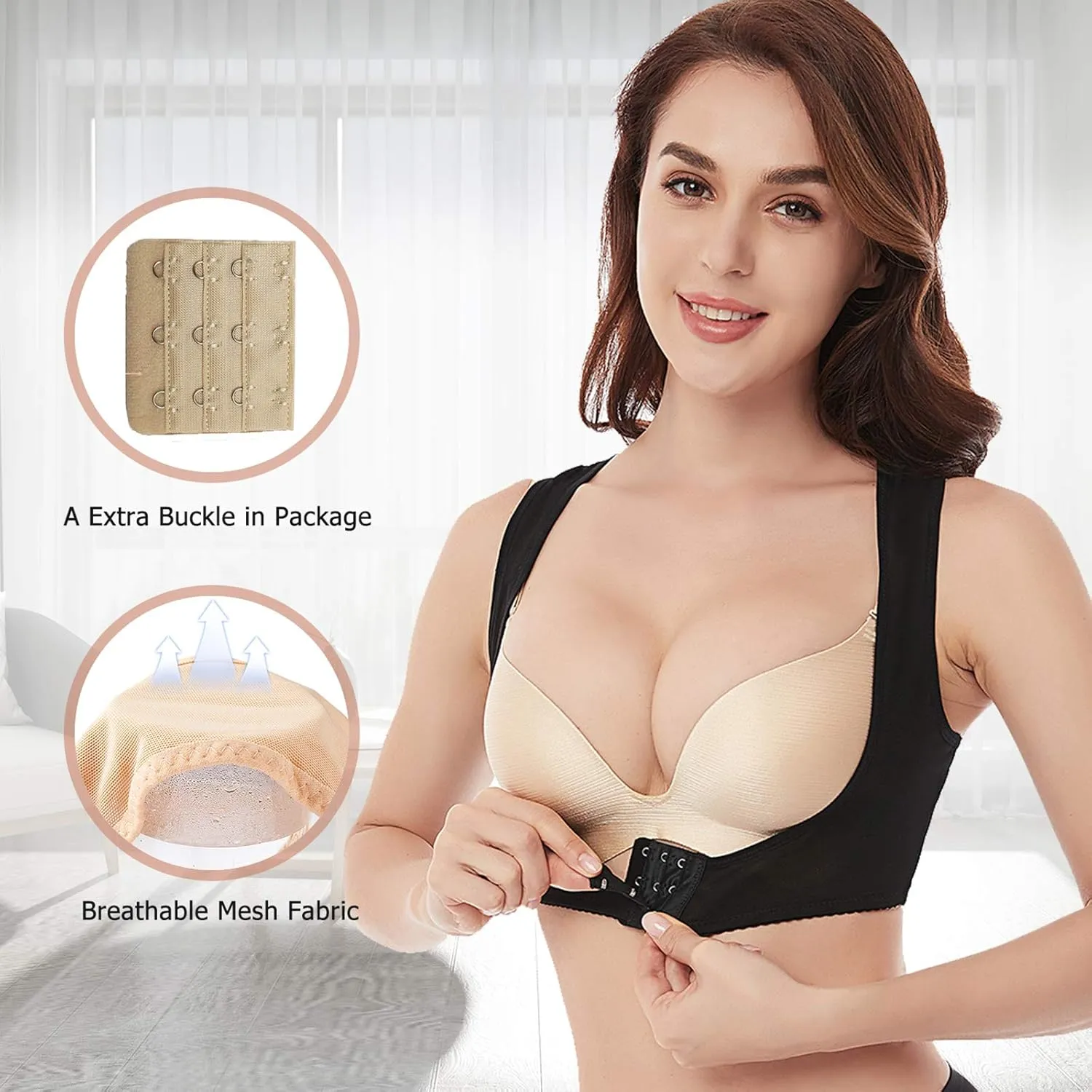 Werena Chest Brace Up for Women Posture Corrector Back Brace Support Bra Shaper X-Strap Vest Shapewear Tops