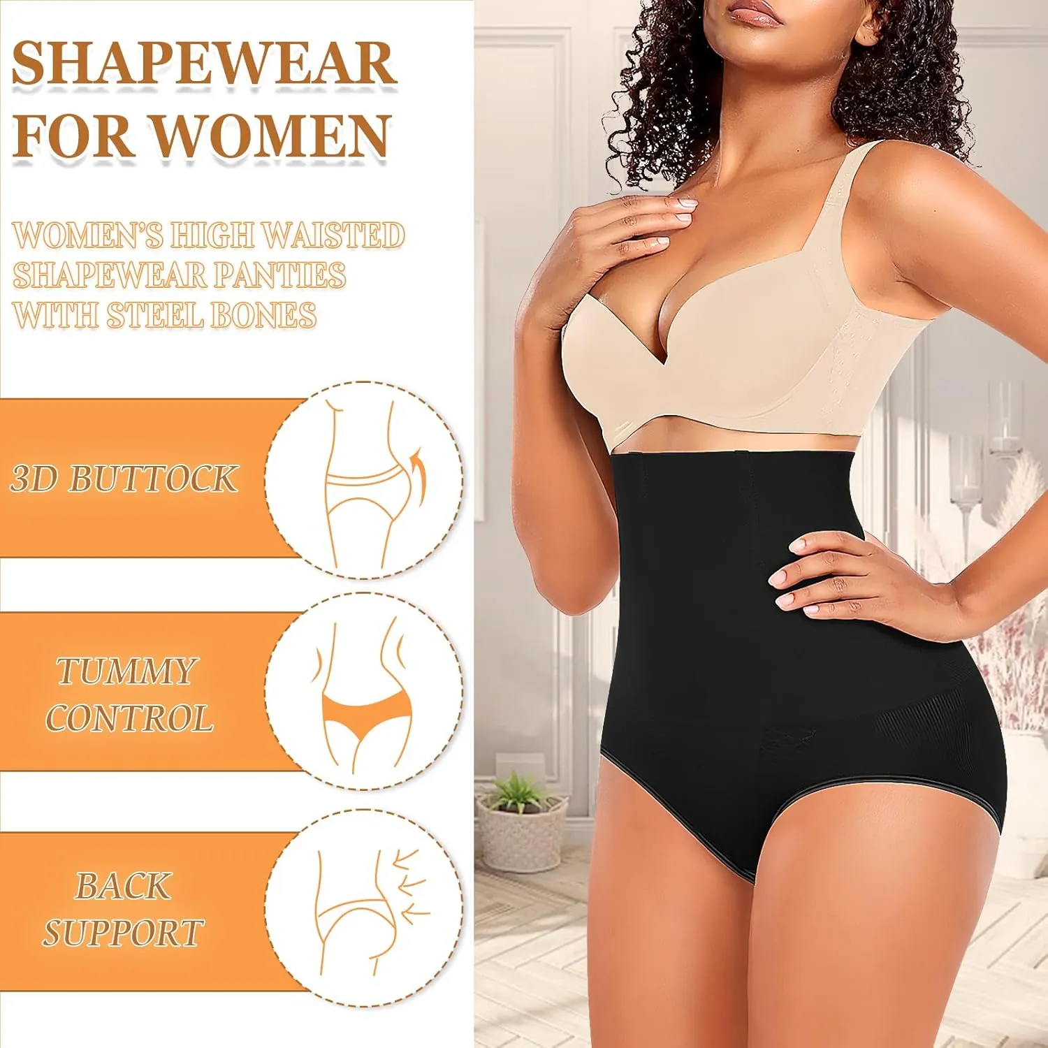 Werena Tummy Control Shapewear Panties For Women Seamless High Waist Shaping Body Shaper Girdle Underwear