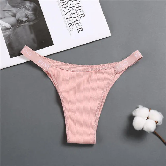 Women's Cotton Briefs Underpants Sexy Panties Thong Pantys Underwear Solid Color Intimates Lingerie