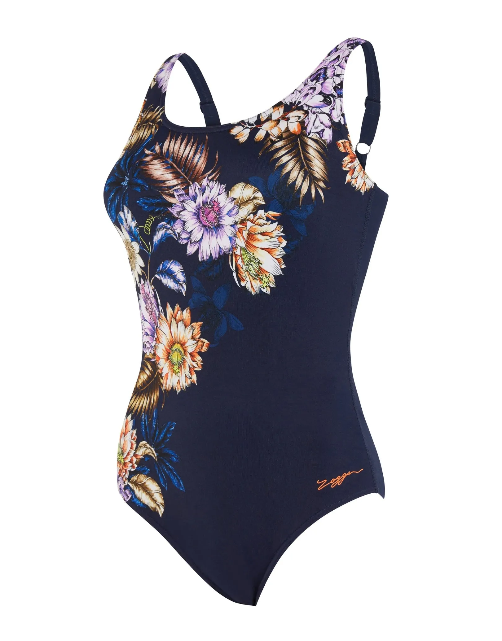 Zoggs Enigma Adjustable Scoopback Swimsuit - Navy/Multi